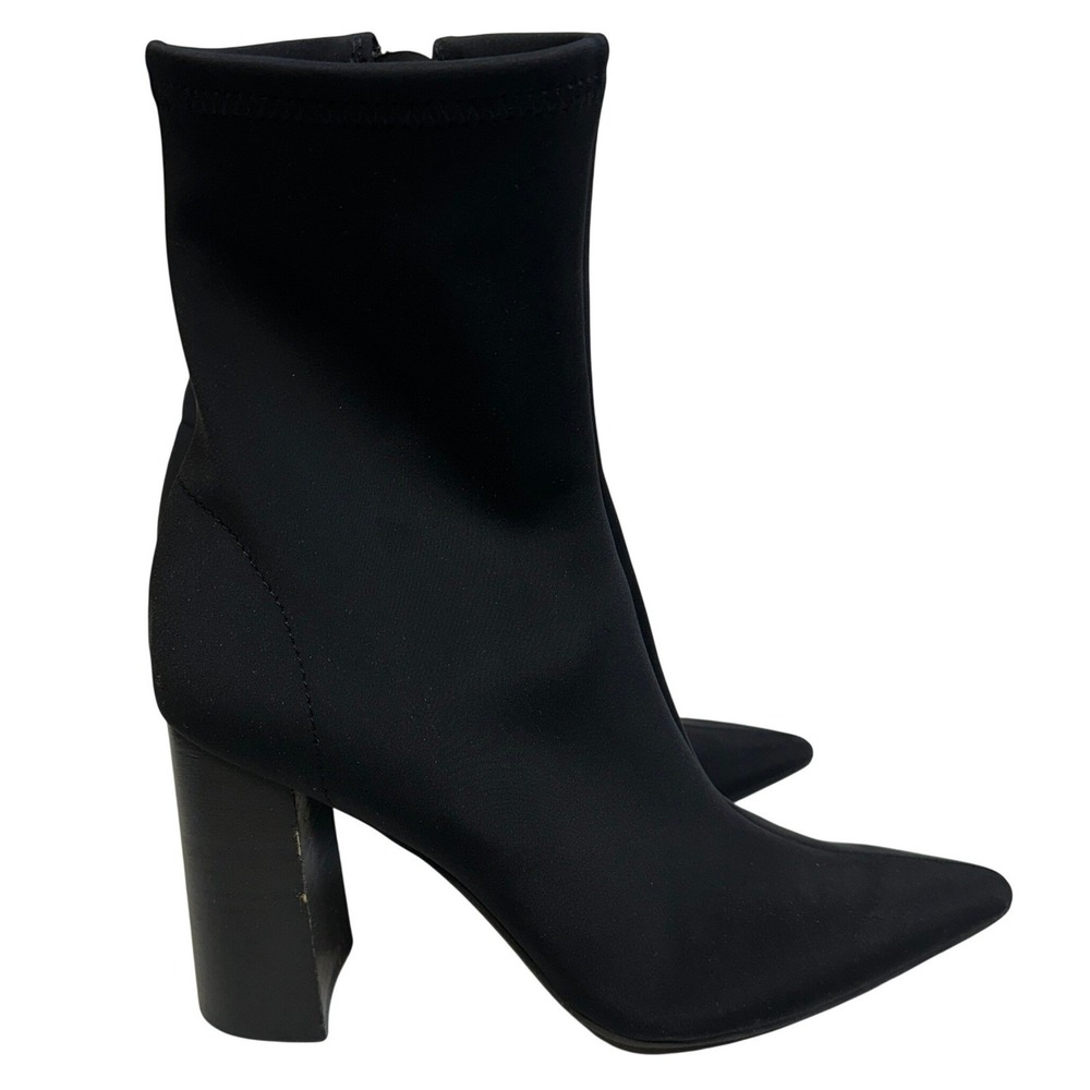 Jeffrey Campbell Siren Black Sock Ankle Boots Women's Size 8M Pointed Toe